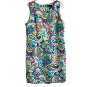 RN Studio by Ronni Nicole Women’s Size 16 Bright Multicolor Paisley Shift Dress
